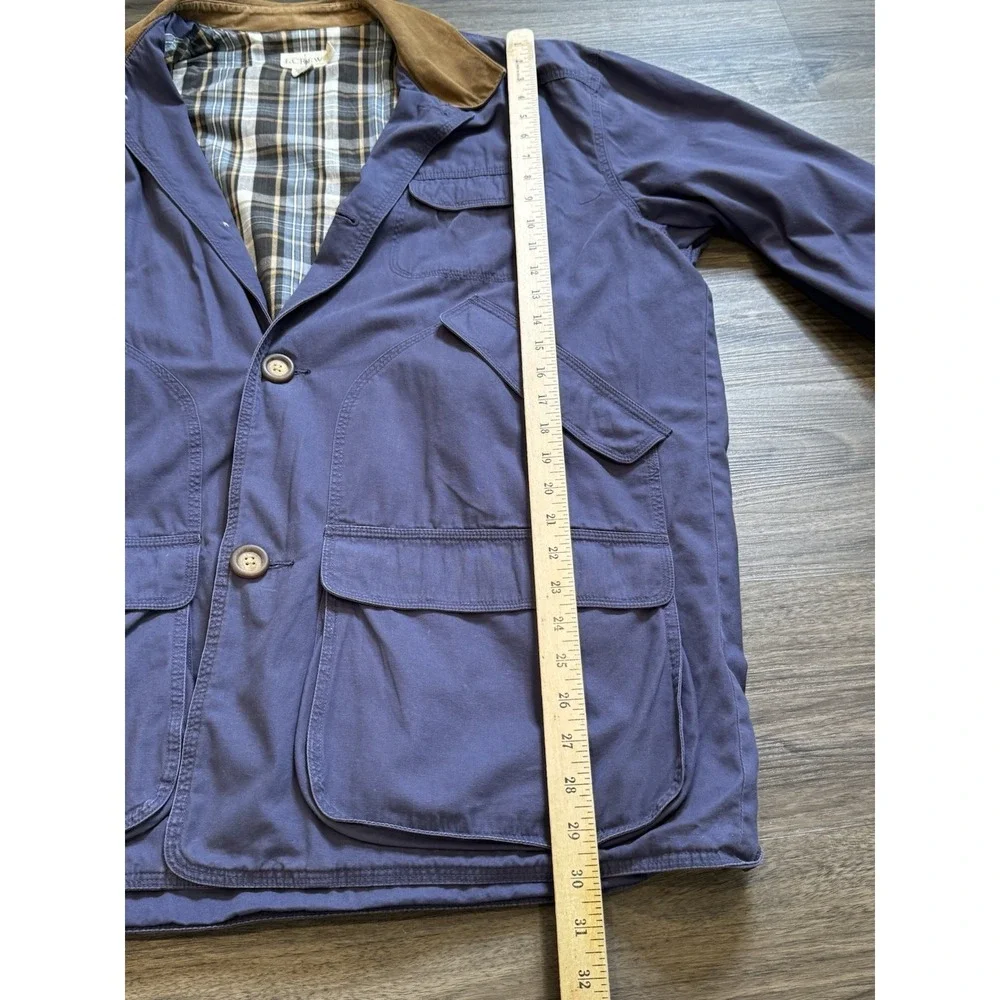 Vintage J Crew Chore Coat L Navy Barn‎ Jacket Flannel Corduroy Collar Americana